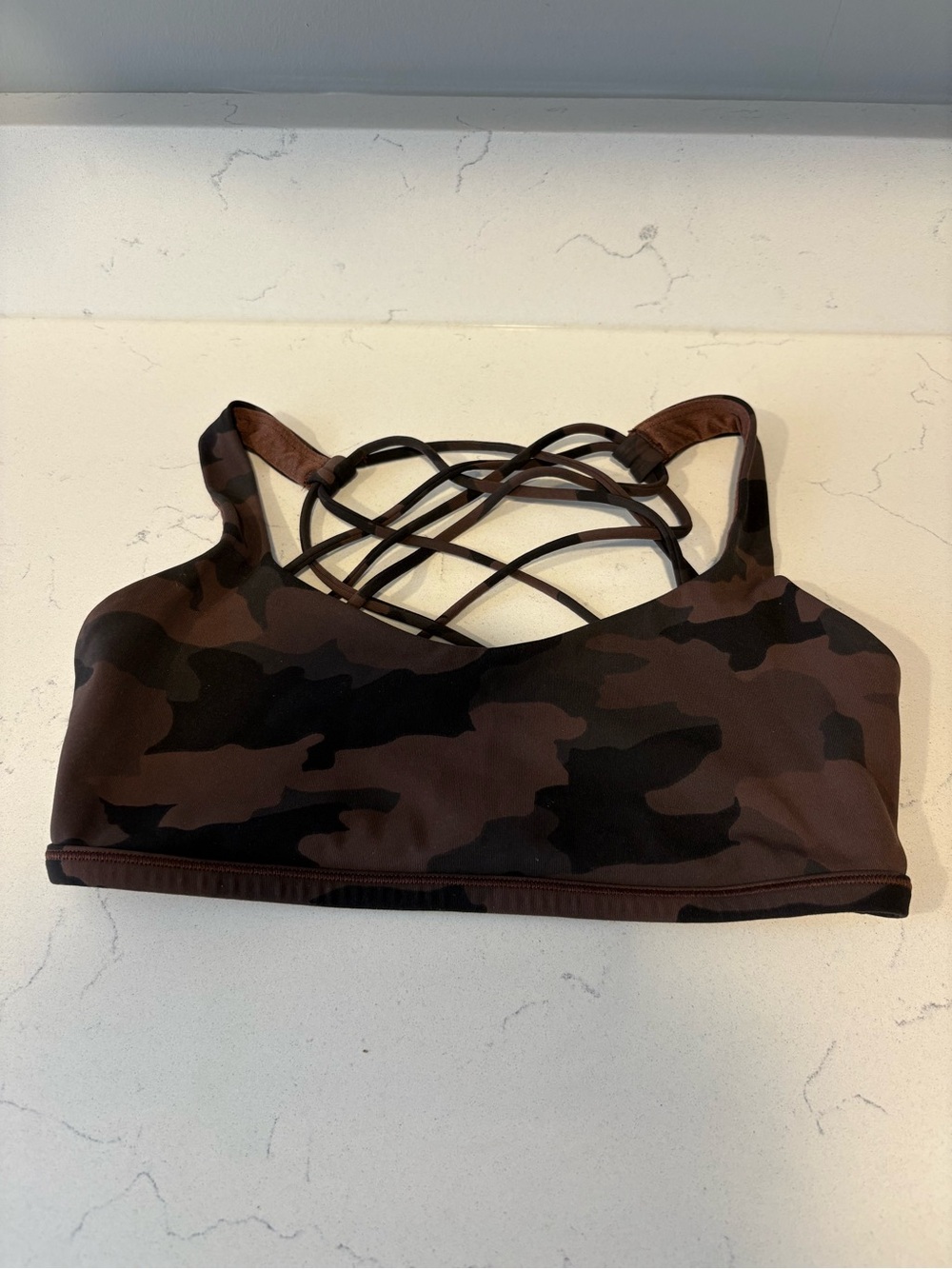 Strappy Camo Lululemon Sports Bra - Brown/Black